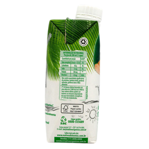 Agua de Coco Natural 330 ml Marca Native 3 ETIQUETA 1170103