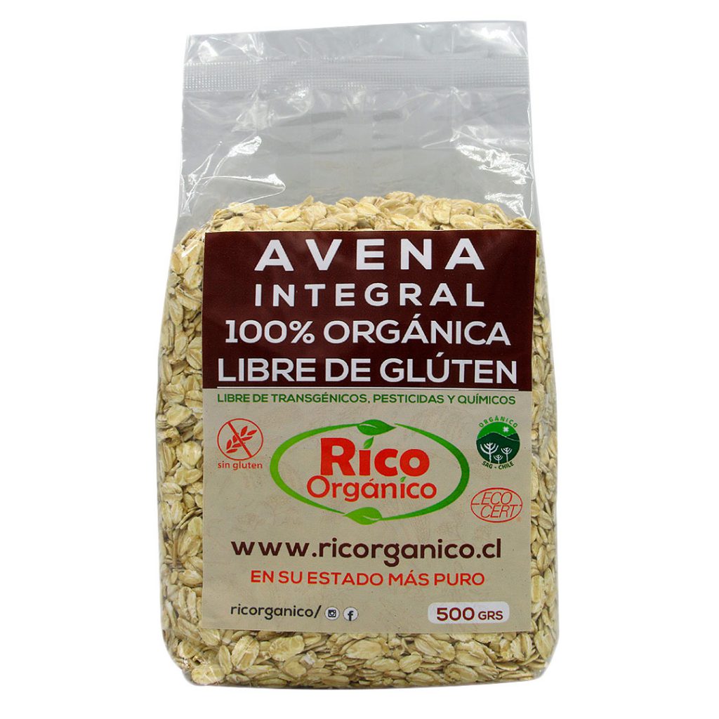 Avena Integral Orgánica Pura, sin gluten, 500 grs, Marca Tremus