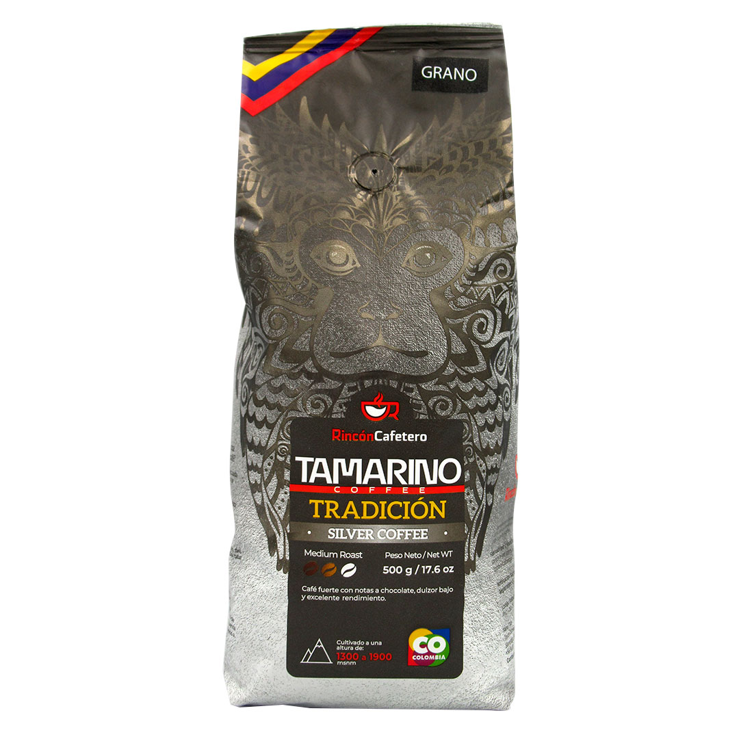 Café Silver Coffe Tradicion Grano, Tamarino, 500 Grs, Marca Rincon Cafetero