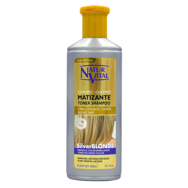 Shampoo Matizante Silver blondeCabellos Rubios 300ml Marca NaturVital