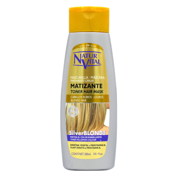 Mascarilla Matizante Silver blonde,Cabellos Rubios, 300ml, Marca NaturVital