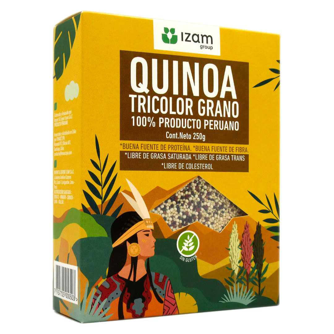 Quinoa Tricolor, Libre de Gluten, Libre de Saponinas, 250 gr, Marca
