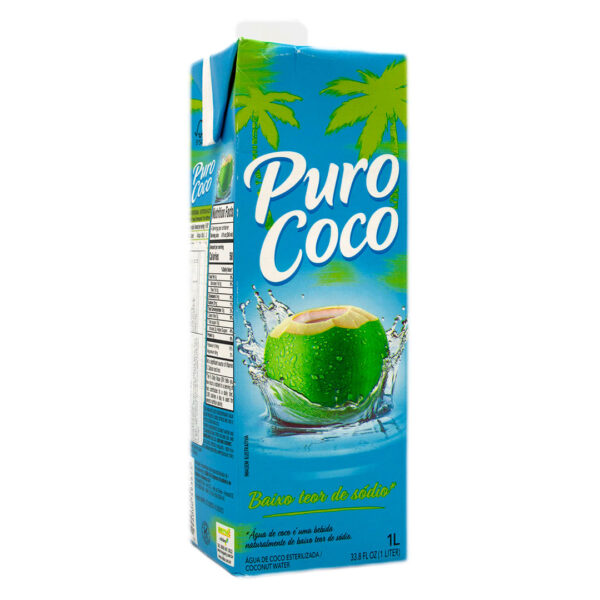 Agua de Coco Esterilizada Natural 1 LT Marca Puro CoCo