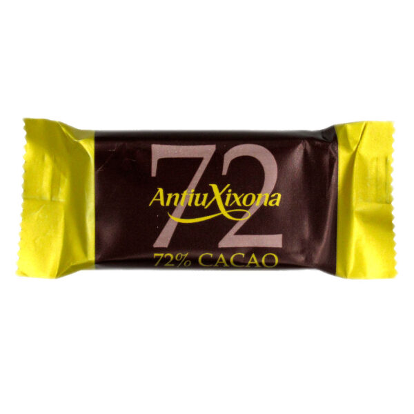 Mini Barra de Chocolate Noir-Dark-Negro 72% Cacao, 20 grs, Marca Antiu Xixona