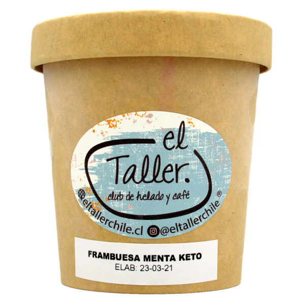 Helado Keto Sabor Frambuesa Menta 453 ml  Marca El Taller