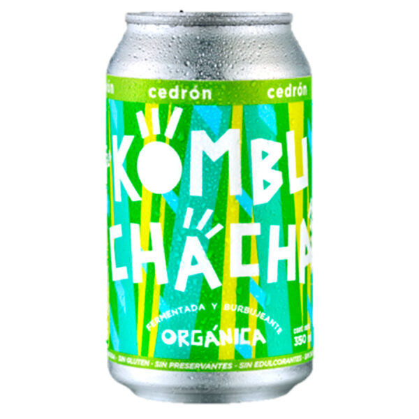 Kombucha cero calorias sabor Cedron 350 ml Marca KombuChacha