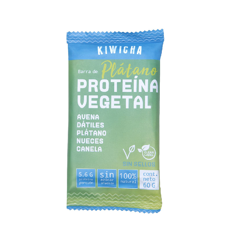 Barra Vegana Sabor Platano 60 gr marca Kiwicha 1 Barra Vegana Sabor Platano 60 gr marca Kiwicha