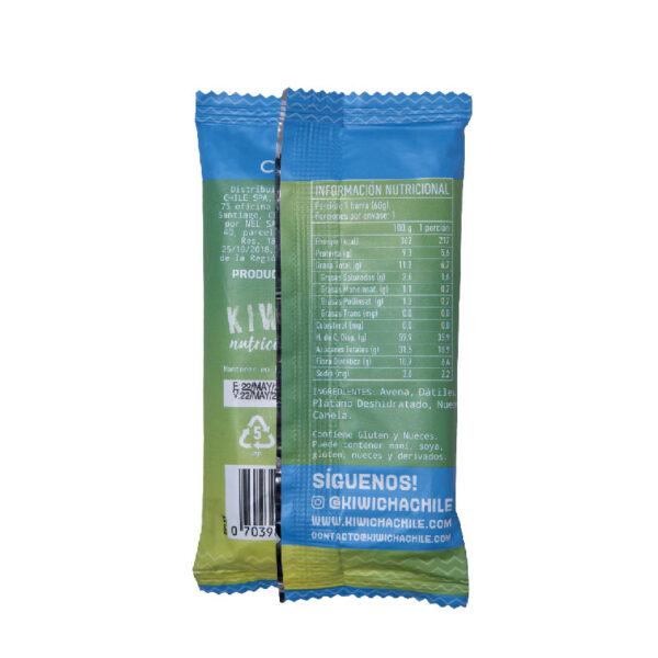 Barra Vegana Sabor Platano 60 gr marca Kiwicha 3 15