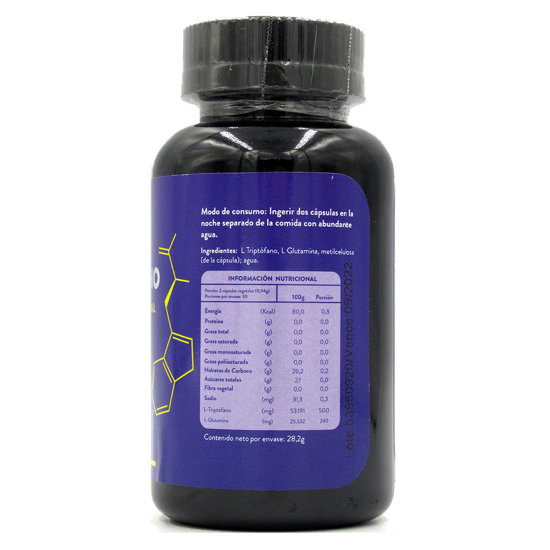 L-Triptofano Aminoacido Esencial 500 mg Vegano 60 capsulas vegetales marca Ortomolecular 2 L-Triptofano Aminoacido Esencial 500 mg Vegano 60 capsulas vegetales marca Ortomolecular - Imagen 2