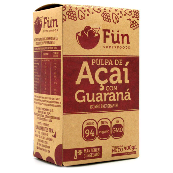 Pulpa de Acai con Guarana Vegano 400 gr marca Fün