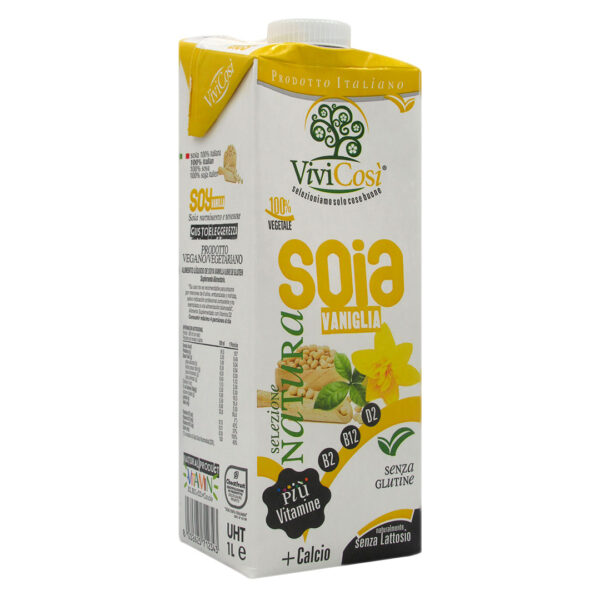 Bebida Vegetal de Soya Vainilla sin Azucar con Vitaminas y Calcio Libre de Gluten 1 Lt Marca Vivicos