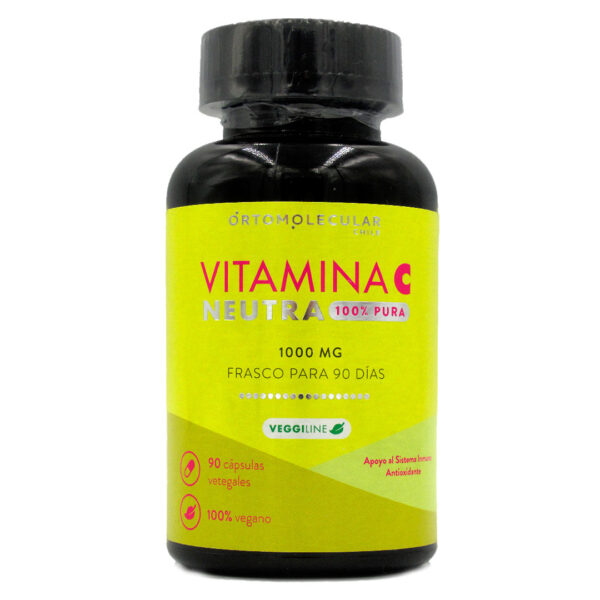 Vitamina C Neutra 1000 mg 100% Pura Vegano 90 capsulas vegetales marca Ortomolecular
