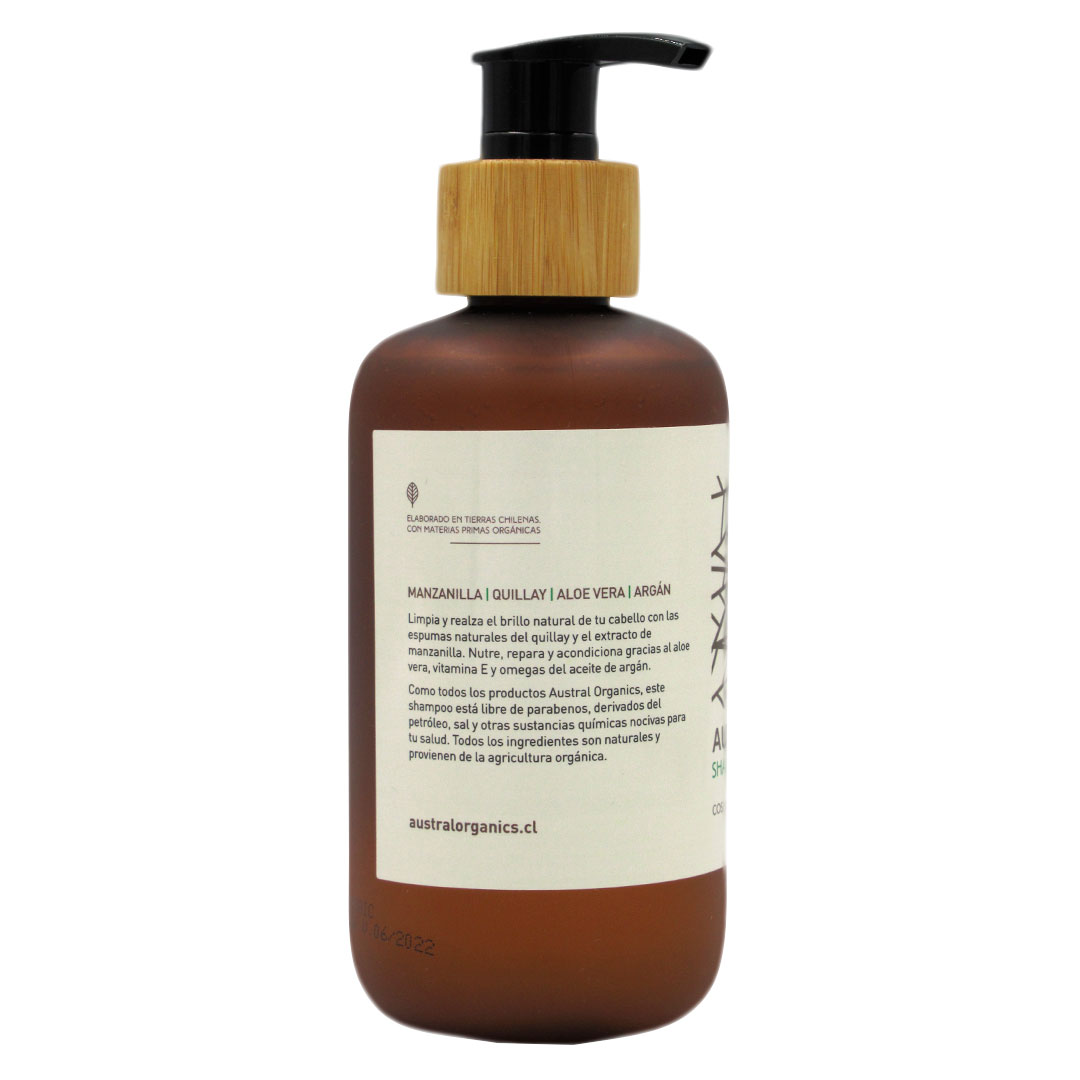 Shampoo Organico Manzanilla Quillay Aloe Vera y Argan 250 ml Marca