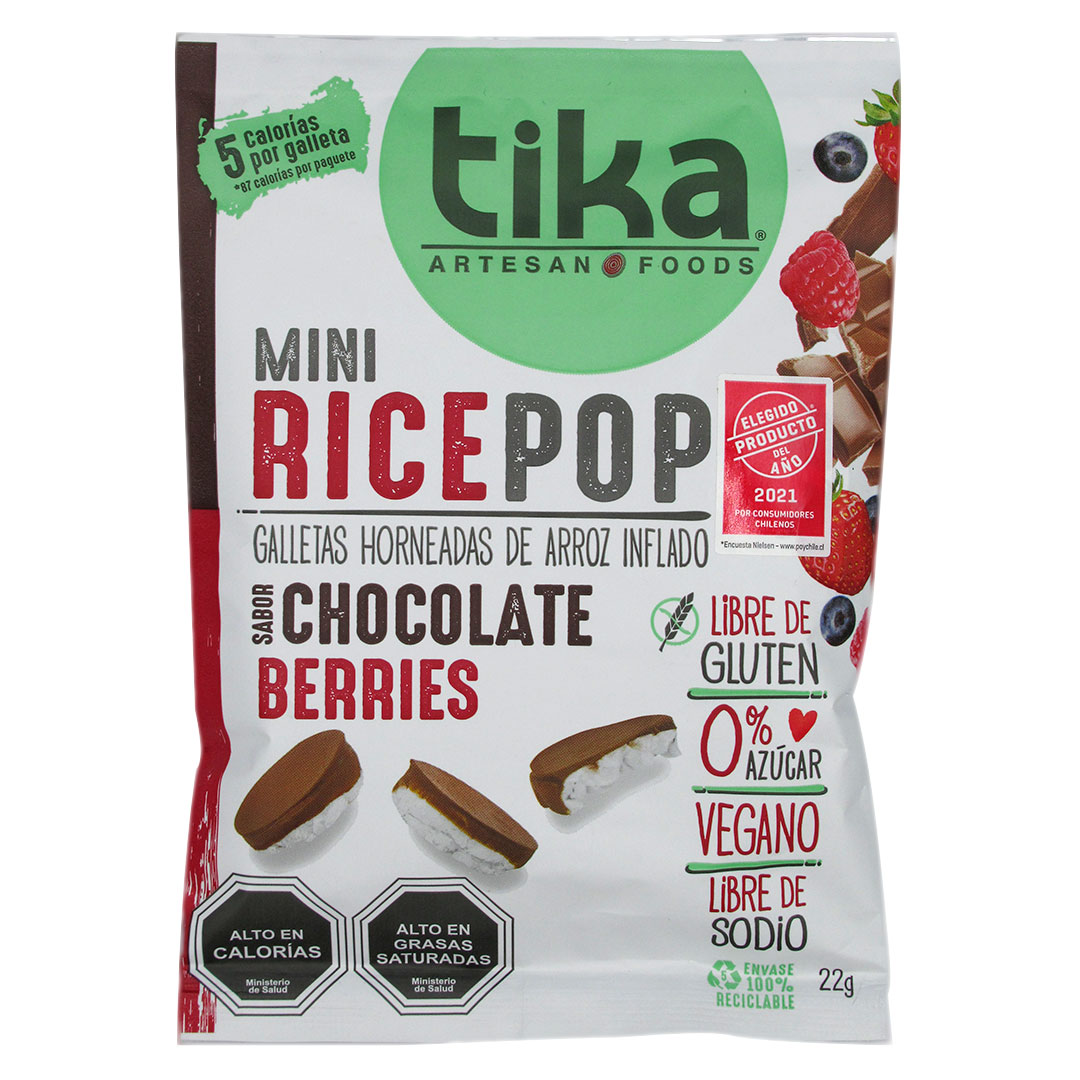 Galleta de Arroz Sabor Chocolate Berries Vegano 0 Azucar Añadida Libre de Gluten 22 gr Marca Tika 1 Galleta de Arroz Sabor Chocolate Berries Vegano 0 Azucar Añadida Libre de Gluten 22 gr Marca Tika