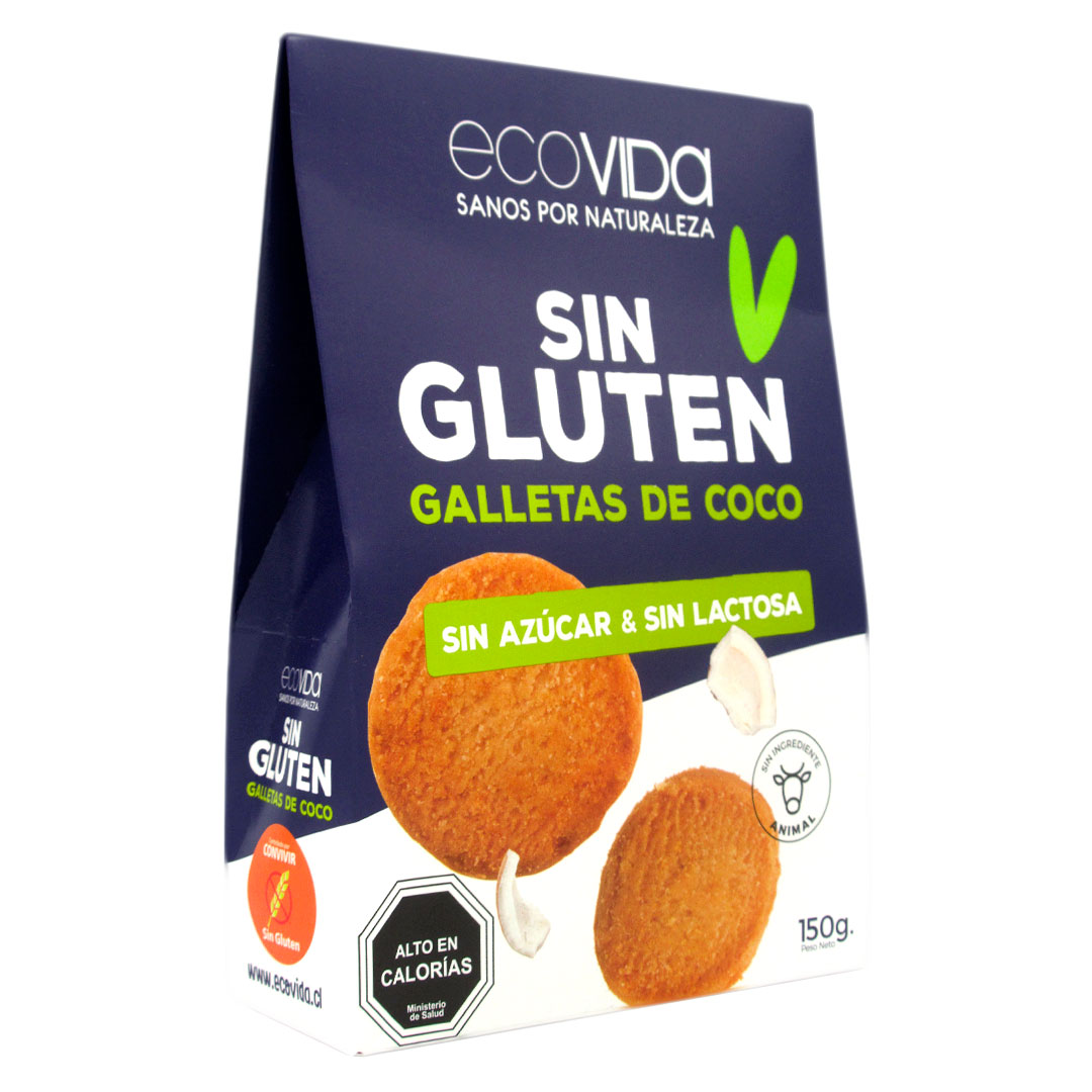 Galletas Veganas Coco Sin AzúcarSin Gluten 150 grs marca Eco Vida 1 Galletas Veganas Coco Sin AzúcarSin Gluten 150 grs marca Eco Vida