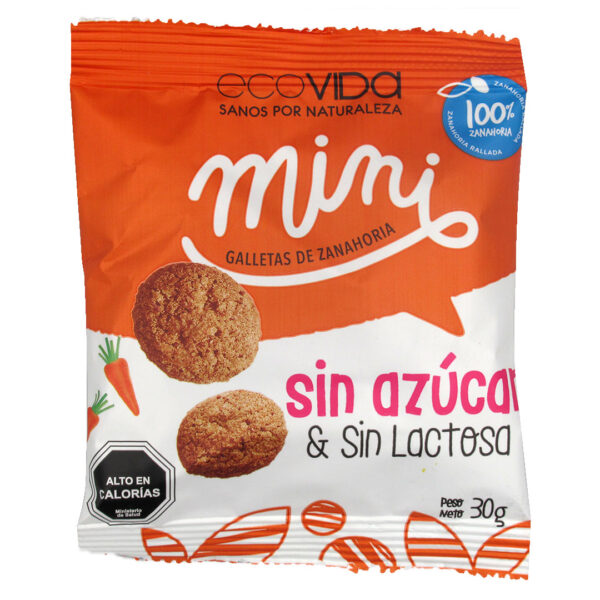 Mini Galletas de Zanahoria Sin Azúcar 30 grs marca Eco Vida