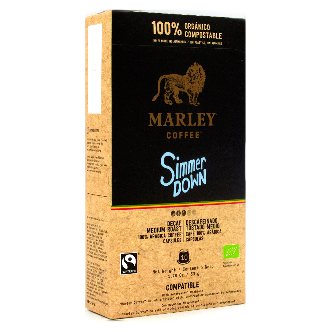Café en "Capsulas Simmer Down" Nespresso compatible, 10 und, Marca Marley Coffee 1 Café en "Capsulas Simmer Down" Nespresso compatible, 10 und, Marca Marley Coffee