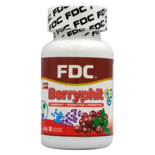 BERRYPHIT Cranberry + Probiotico + Prebiotico 60 cápsulas marca FDC