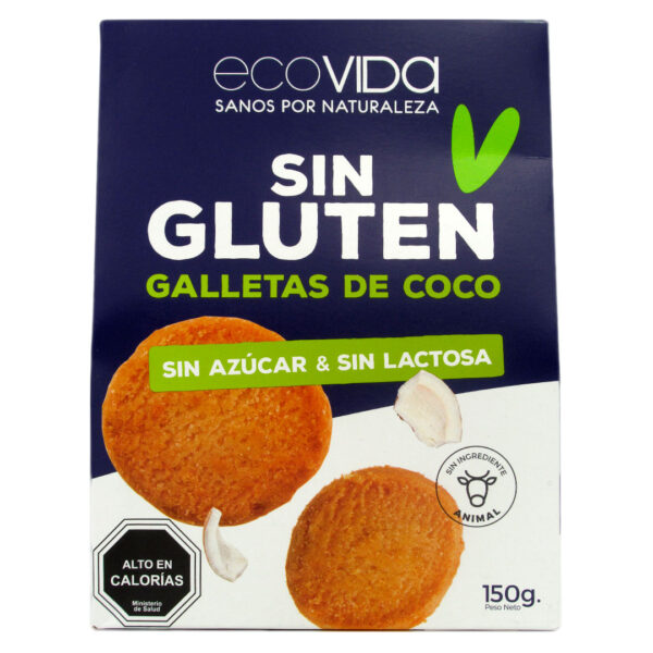 Galletas Veganas Coco Sin AzúcarSin Gluten 150 grs marca Eco Vida 4 FRENTE1 1160285