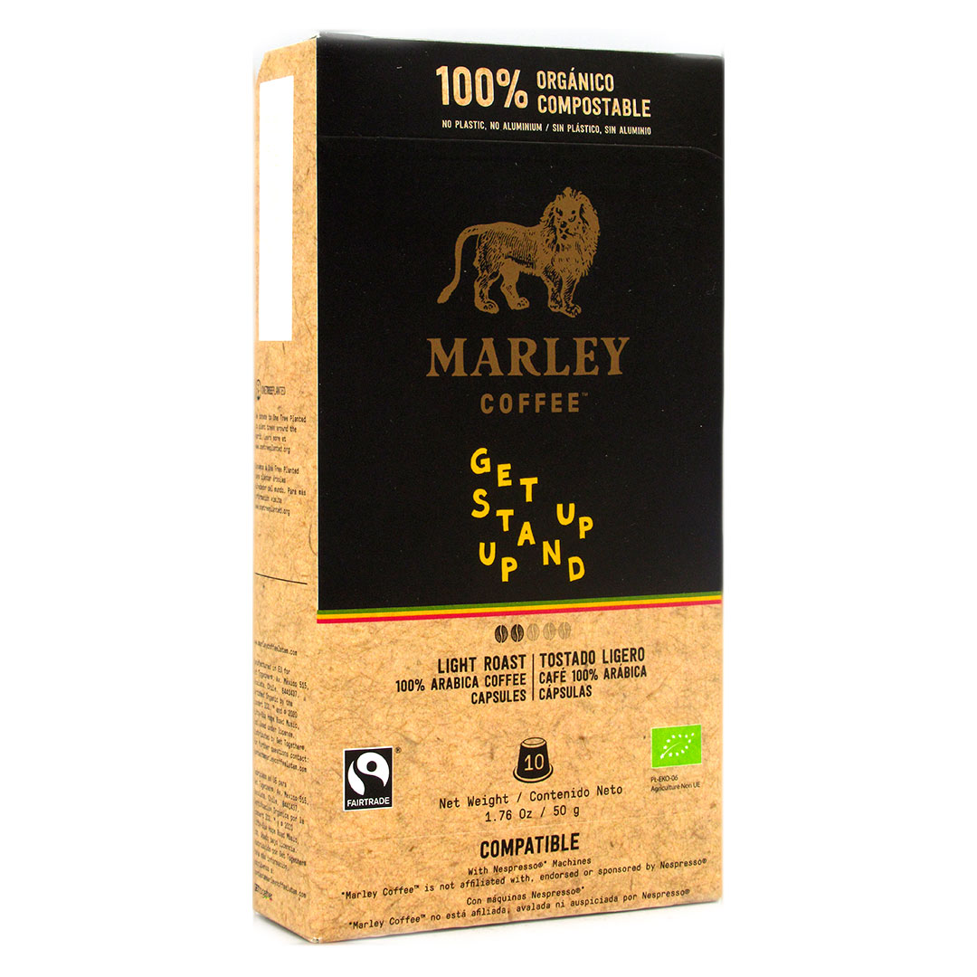 Café en Capsulas "Get Up Stand Up" Nespresso compatible,10 und, Marca Marley Coffee 1 Café en Capsulas "Get Up Stand Up" Nespresso compatible,10 und, Marca Marley Coffee