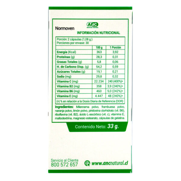 Normoven 60 capsulas, Marca ANC 3 ETIQUETA 3080264