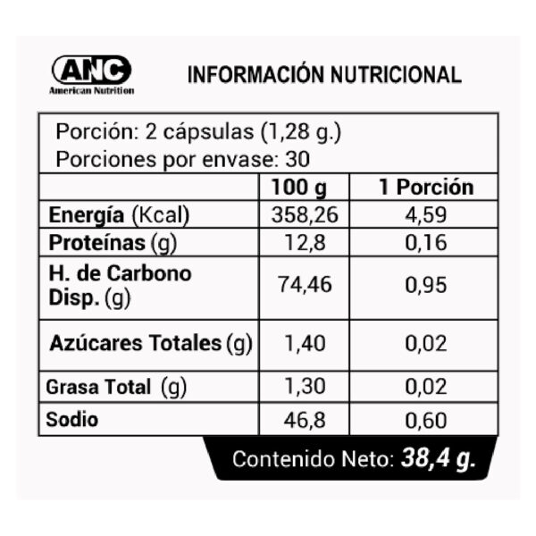 Vinagre de Manzana 60 capsulas Marca ANC 3 ETIQUETA 3080267
