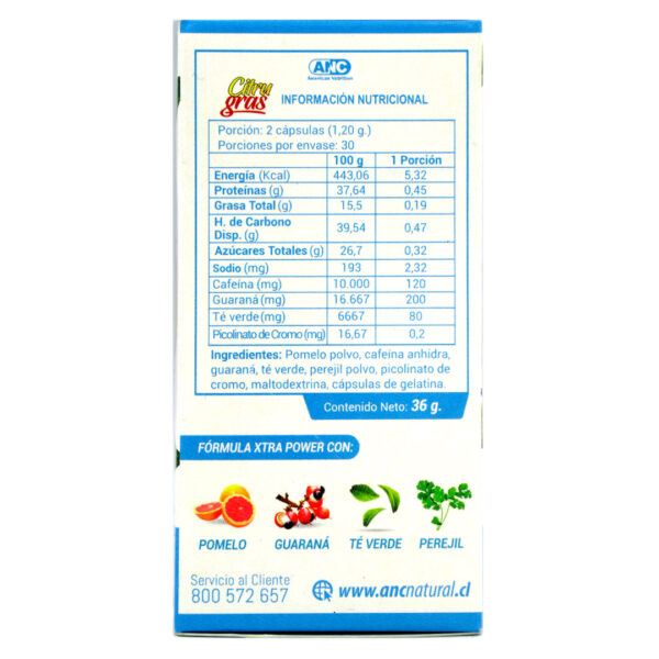 Citrugras, 60 capsulas, Marca ANC 4 ETIQUETA 3080268