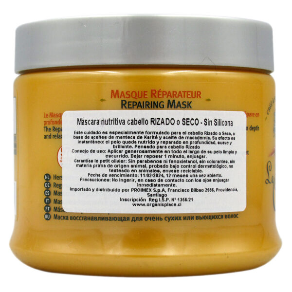 Mascara Nutritiva, Cabello Rizado o Seco, Manteca de