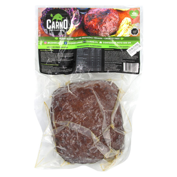 Lomo de Seitan Vegana en trozo Congelado 500 Grs Marca Carno