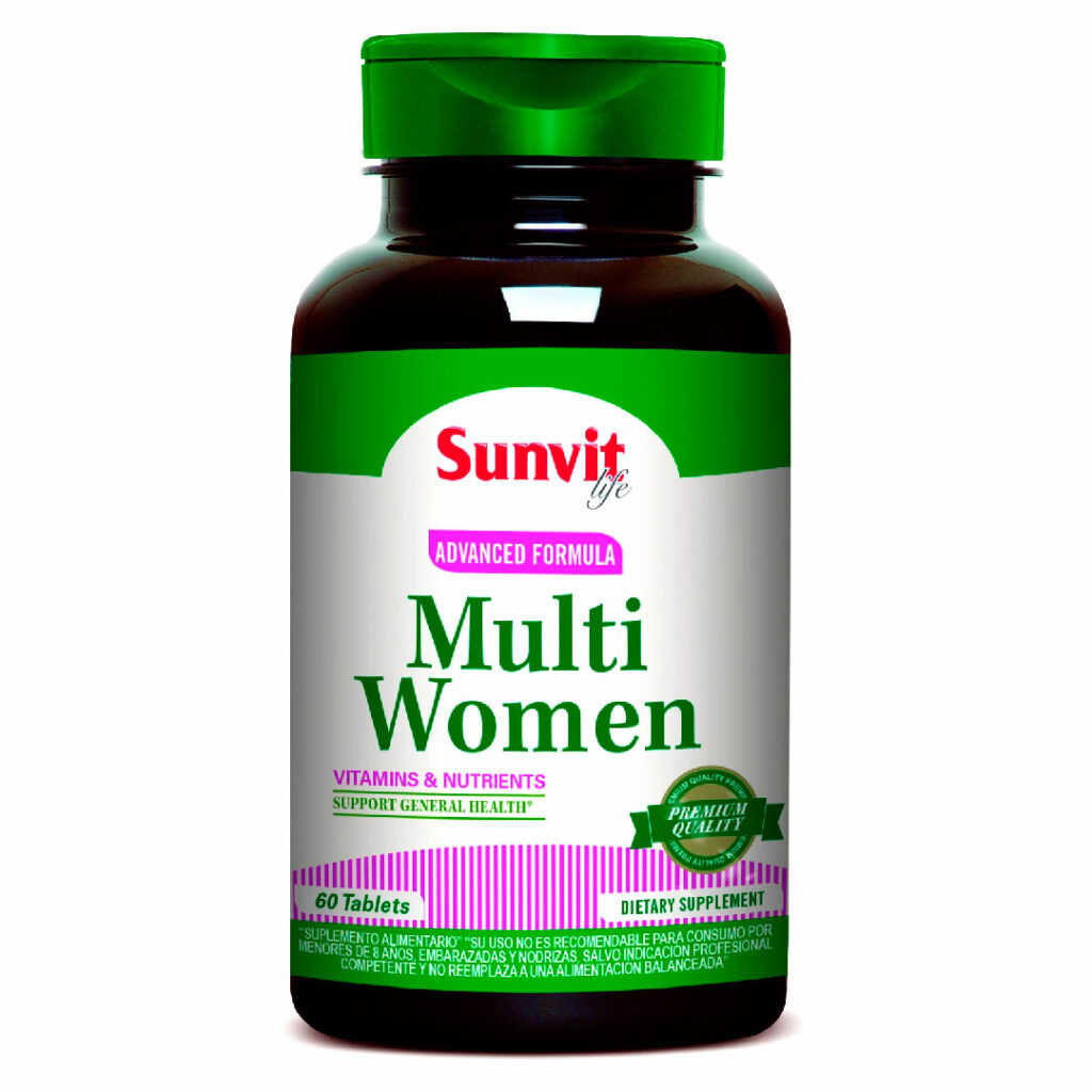 Multivitaminico Para Mujer, Multi Women, 60 Tabletas, Marca Sunvit | Tremus