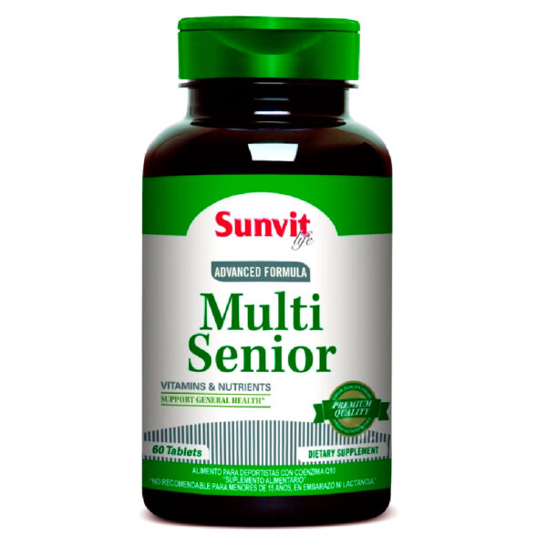 Multivitaminico Para Adulto Mayor Multi Senior 60 Tabletas Marca Sunvit