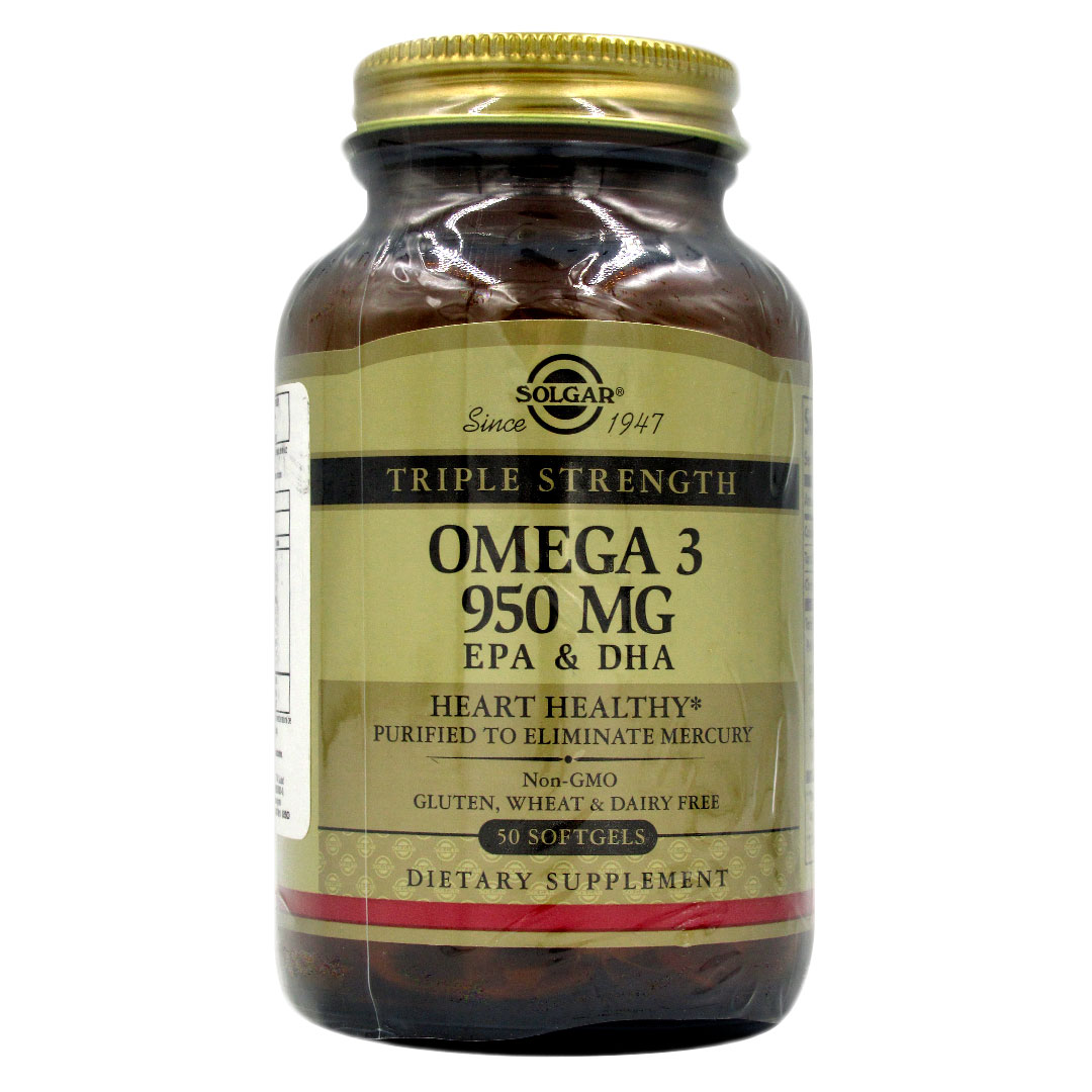 Omega 3, 950 Mg, EPA Y DHA, Sin Gluten, 50 Capsulas Soft Gel, Marca