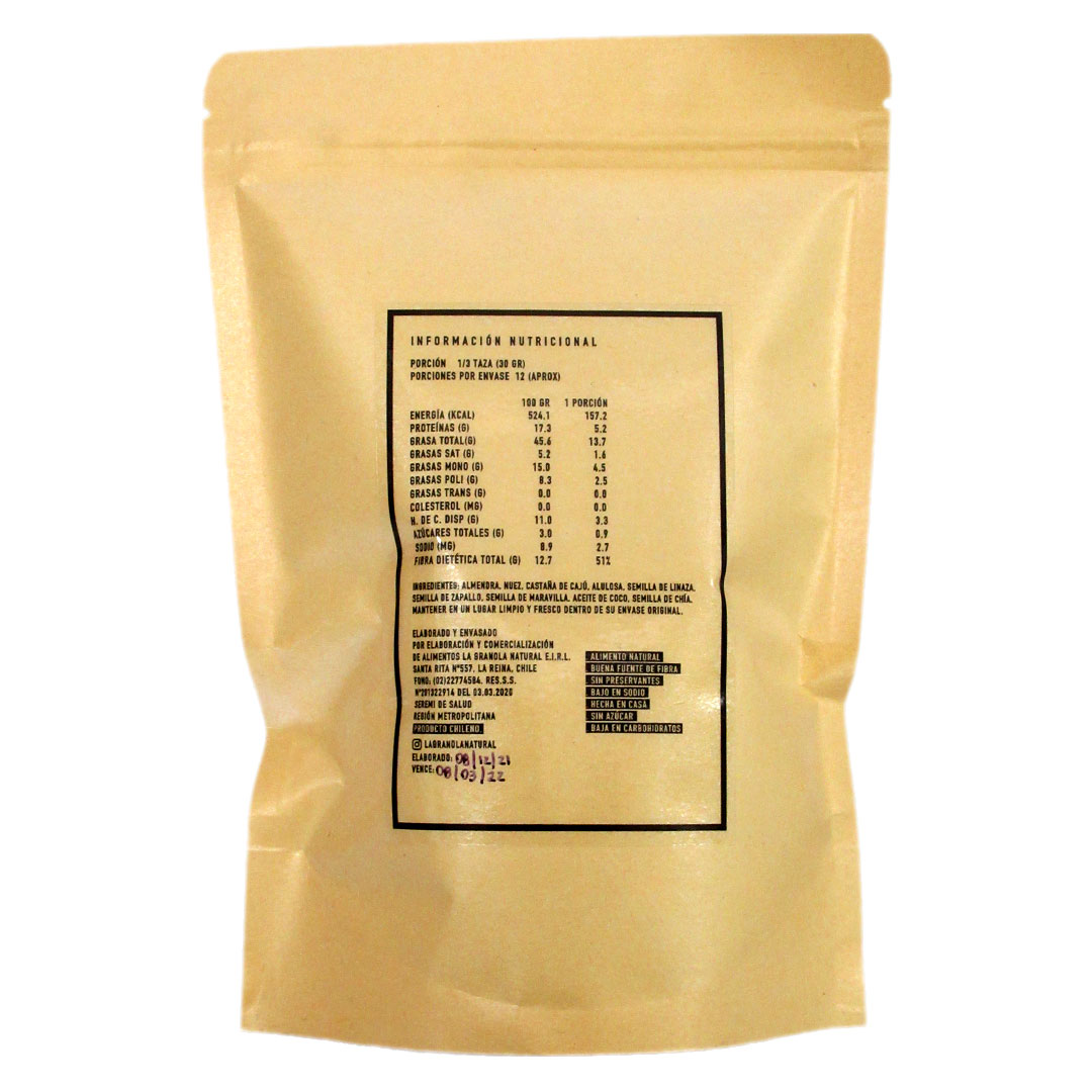 Granola Keto Semillas Granos y Cereales 350 grs Marca La Granola