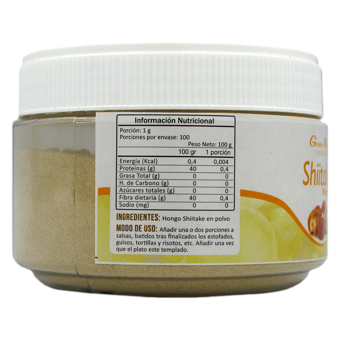 Hongos Shiitake en Polvo 100 grs Marca Grenn Medical Tremus