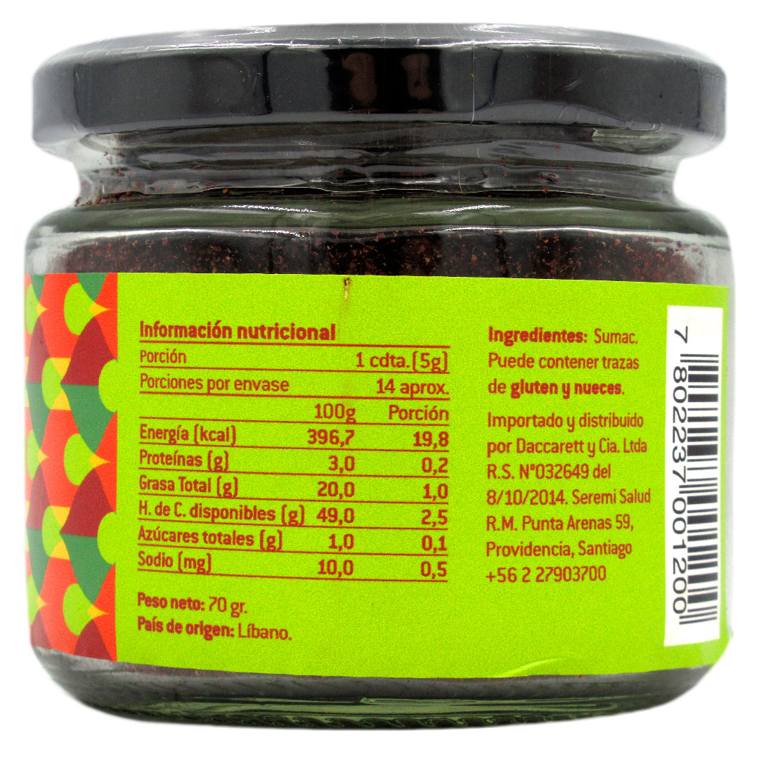 Sumac Condimento Oriental 70 grs Marca Suk - Imagen 2