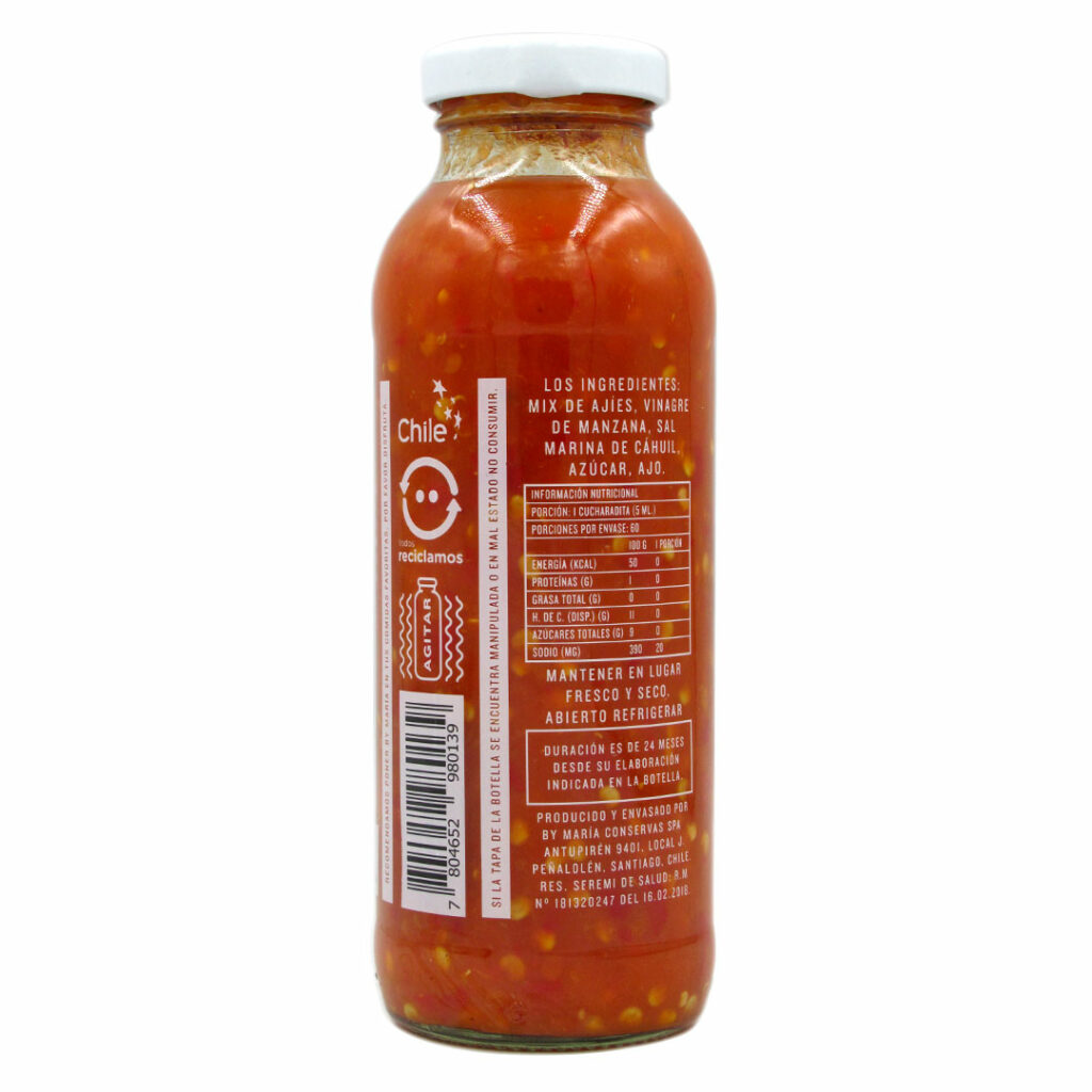 Ketchup Vegano Sriracha Clasica, sin gluten, sin aditivos 350 Gramos Marca By Maria Tremus