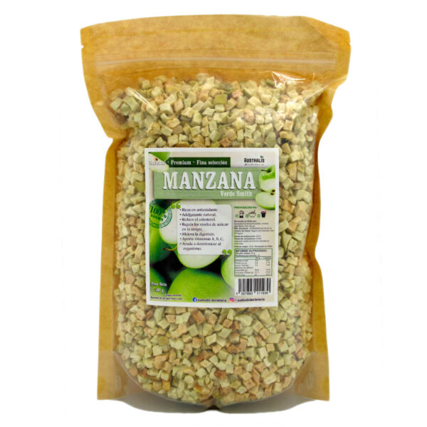 Manzana verde en cubos Deshidratado 500 gr marca Australis