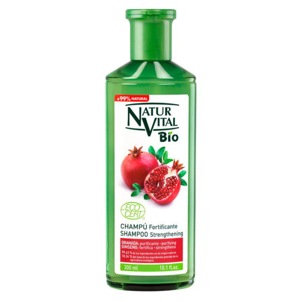Shampoo Fortificante con Granada sin Parabenos Siliconas ni Colorantes 300 ml Marca NaturVital