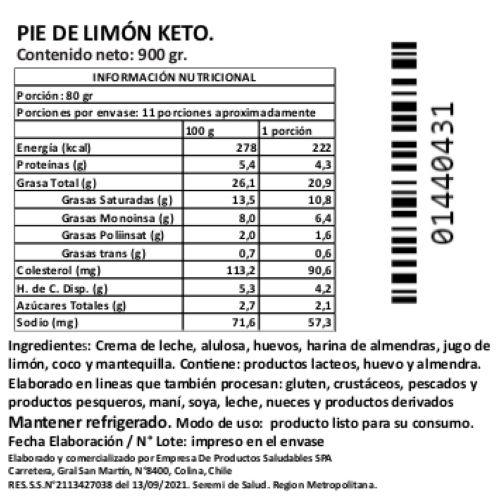 Pie de Limón Keto, Sin Azúcar Añadida, 900 g, Tremus - Imagen 4