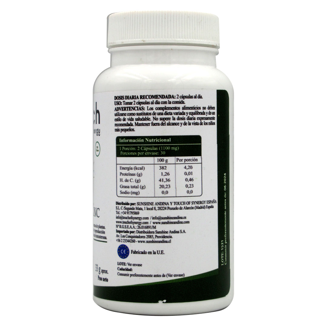 Saw Palmetto + Zinc Sin Gluten 60 capsulas Marca Touch of Sinergy - Imagen 2