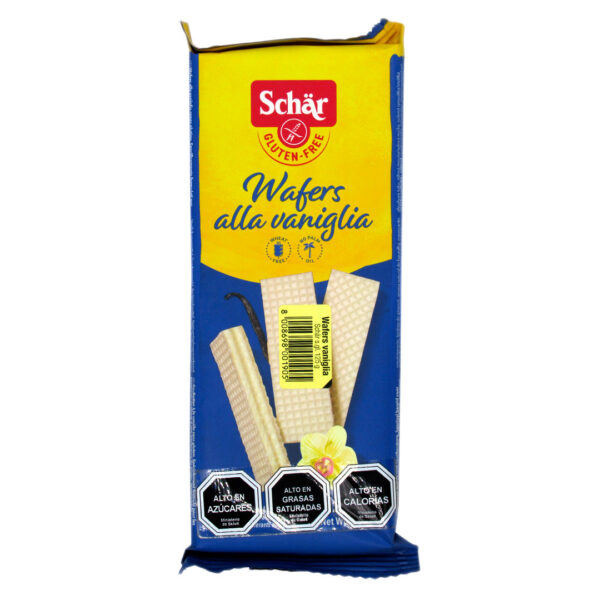 Wafers sabor Vainilla Libre de Gluten 125 grs Marca Schar