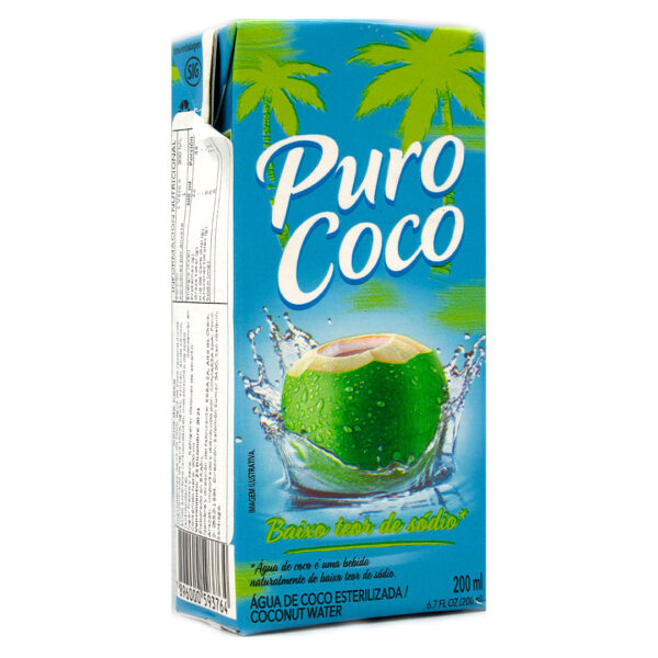 Agua de Coco Esterilizada Natural 180 ml Marca Puro CoCo