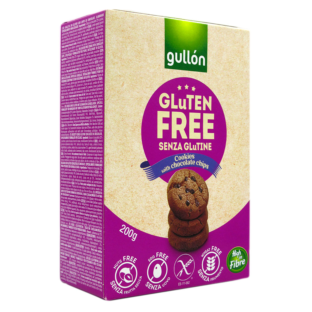 Galletas Choco Chips sin gluten sin lactosa 130 grs Marca gullon - Tremus