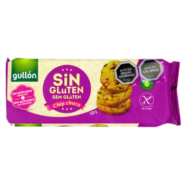 Galletas Choco Chips sin gluten sin lactosa 130 grs Marca gullon