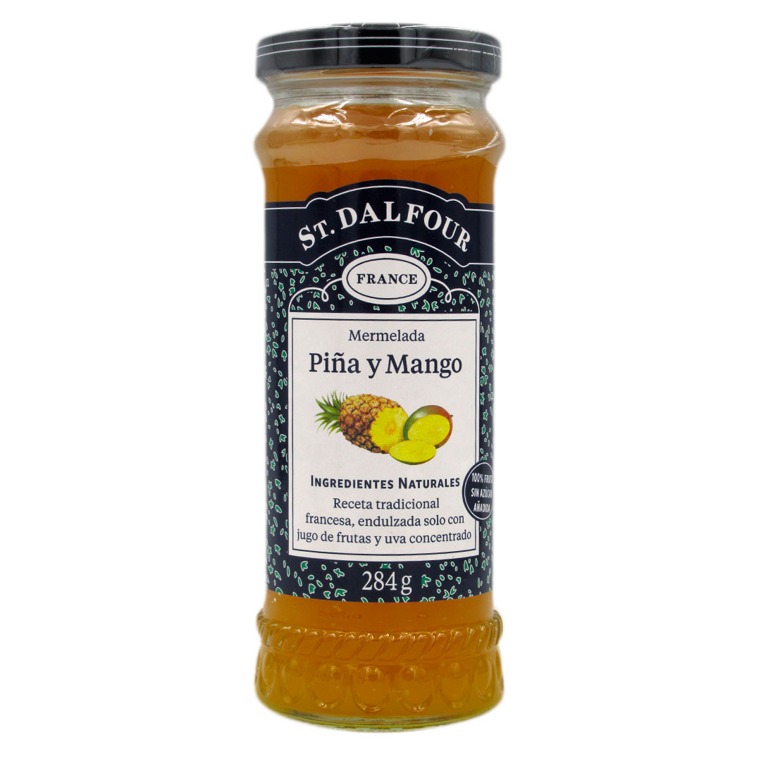 Mermelada de Piña y Mango 100% fruta sin azúcar añadida 284 grs Marca St Dalfour