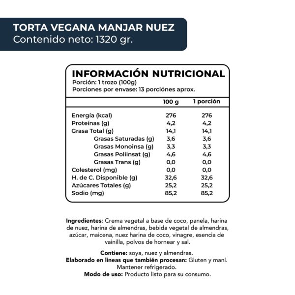 torta manjar nuez vegana 1340 g tremus 4