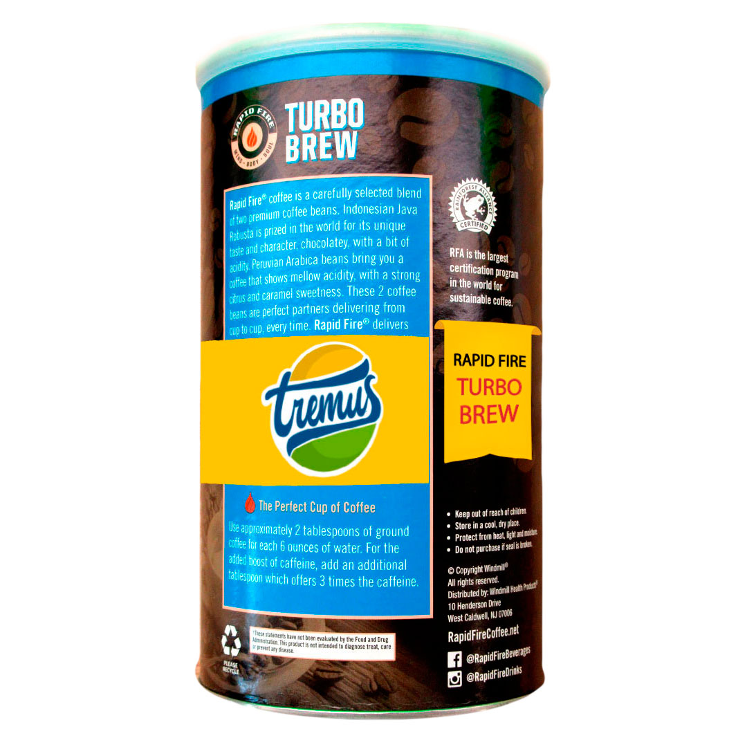 Café Keto "Turbo" Premium, Triple dosis de Cafeína, 397 gr, Marca Rapid Fire - Imagen 2