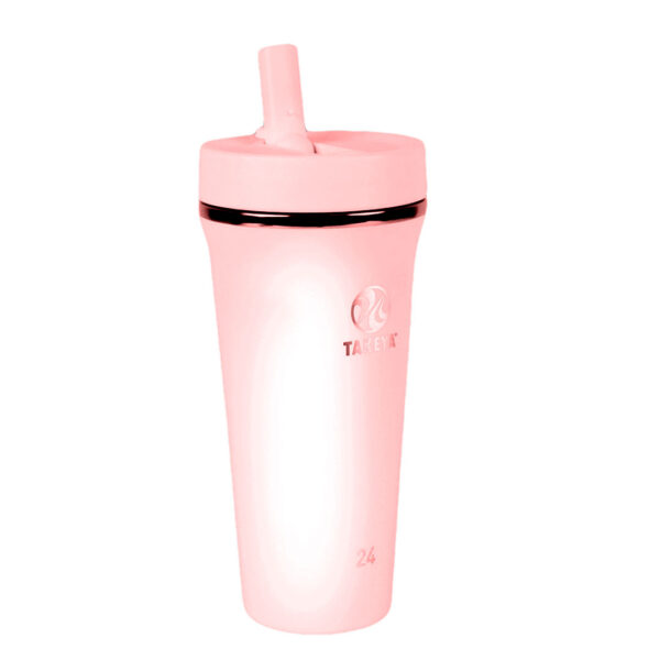 Vaso con Bombilla Antigoteo Rosa Blush 700 ml Marca Takeya