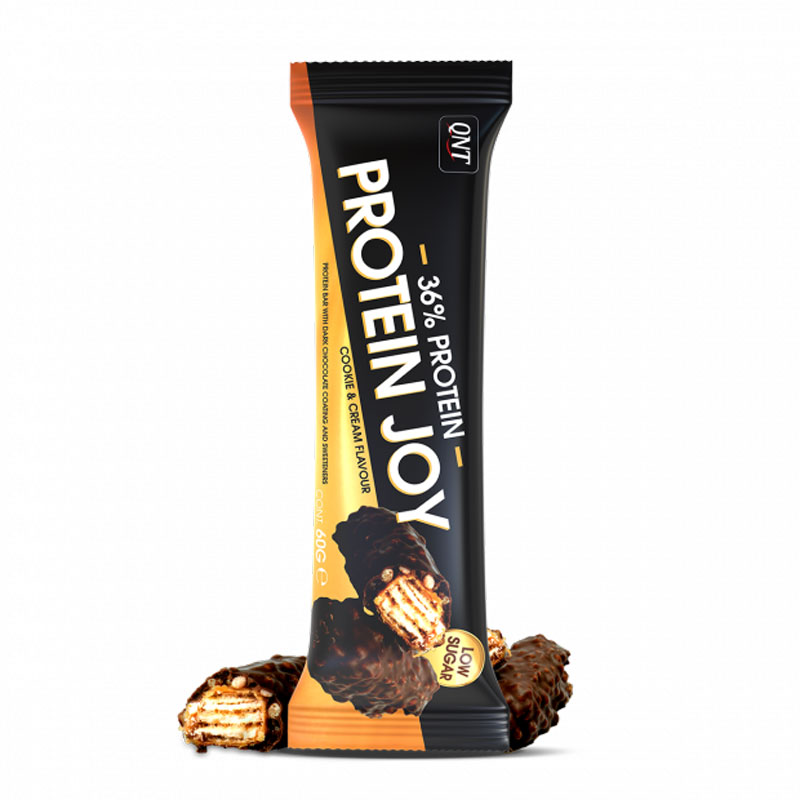 Barra de Proteinas Joy 36% Sabor Chocolate Cookies Bajo en Azucar 60g Marca QNT 1 Barra de Proteinas Joy 36% Sabor Chocolate Cookies Bajo en Azucar 60g Marca QNT