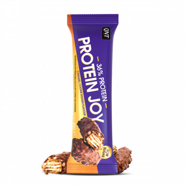 Barra de Proteinas Joy 36% Sabor Caramelo Bajo en Azucar 60g Marca QNT